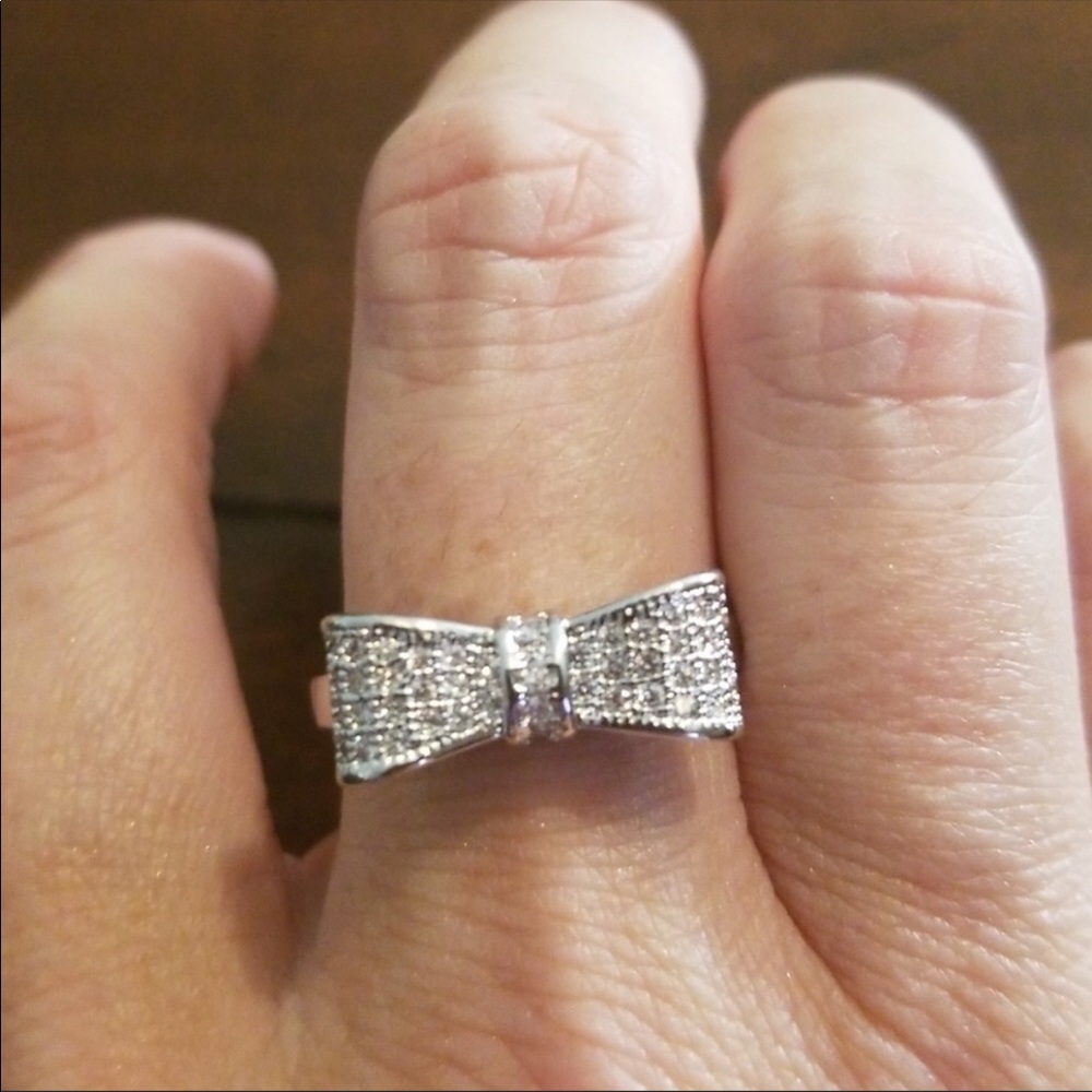 Vintage sterling silver bow ring size 8 - Picture 2 of 5
